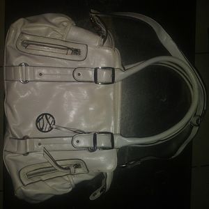 Style & Co White 3 Strap Leather Bag